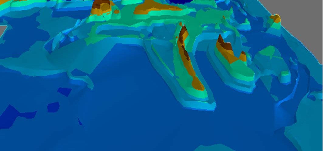 3D map showing water levels over time