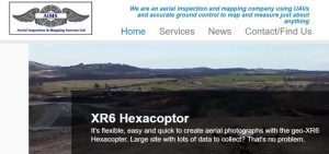 A preview of the AIMSurveys webpage. An aerial land surveying company with the latest technology
